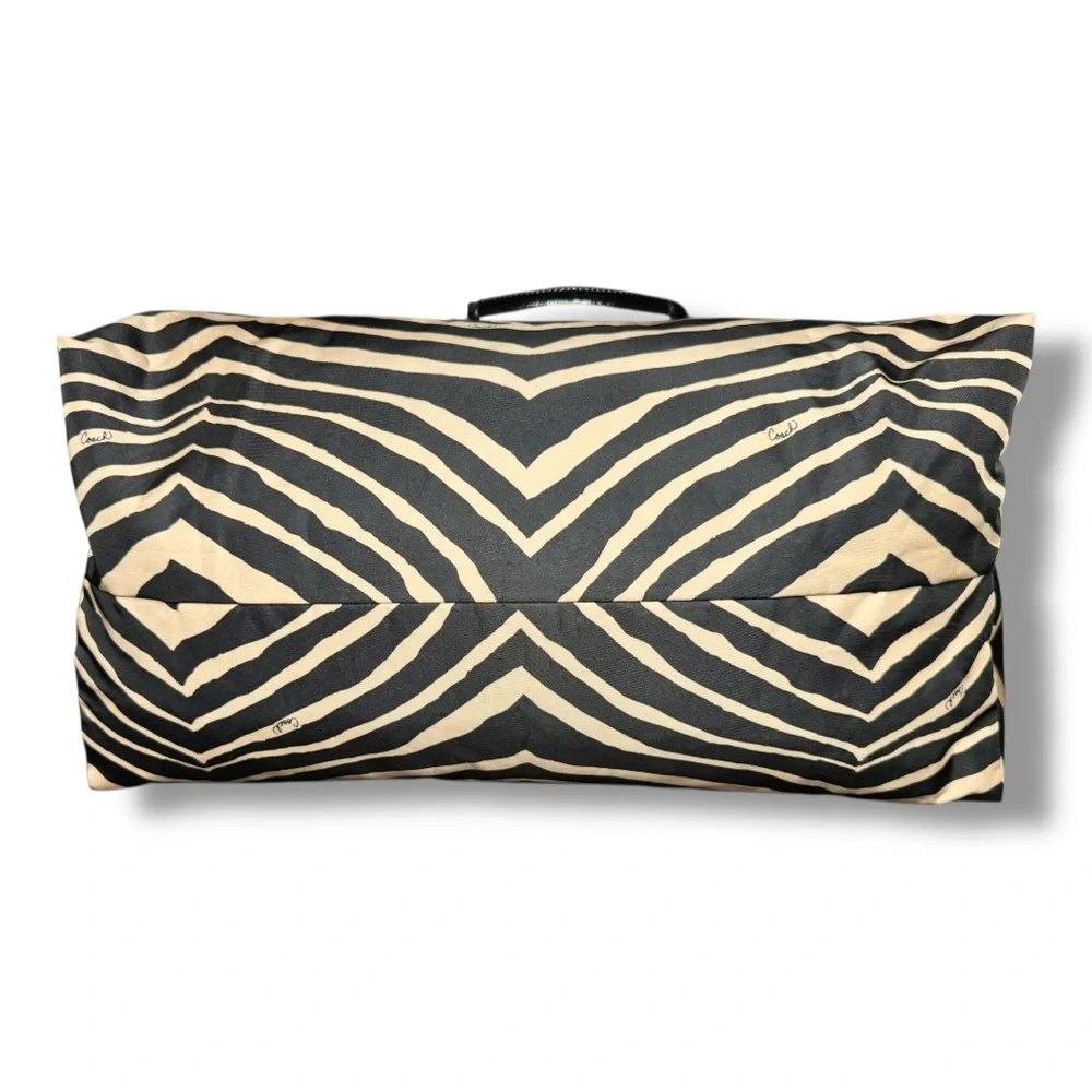 Coach Zebra Print Canvas Tote Bag in Black & Cream